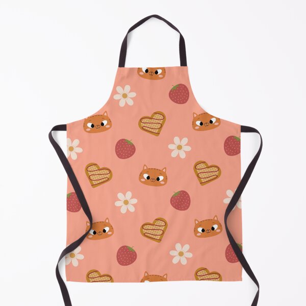 Item preview, Pattern "Cats, strawberries and waffles", pink background designed and sold by Allihorn.