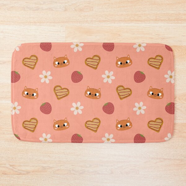 Item preview, Pattern "Cats, strawberries and waffles", pink background designed and sold by Allihorn.