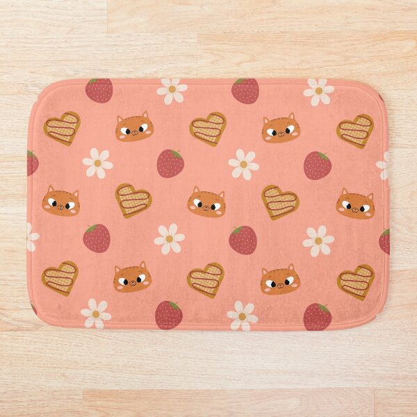 Item preview, Pattern "Cats, strawberries and waffles", pink background designed and sold by Allihorn.