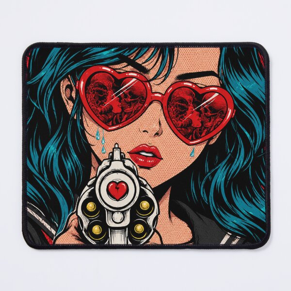 Item preview, Toxic Love Anime Girl – Pop Art Red Aesthetic Heartbreak Illustration designed and sold by saamessart.