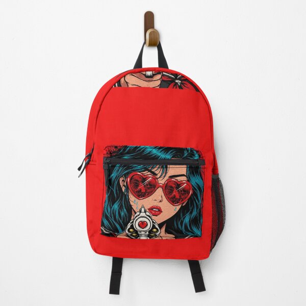 Item preview, Toxic Love Anime Girl – Pop Art Red Aesthetic Heartbreak Illustration designed and sold by saamessart.