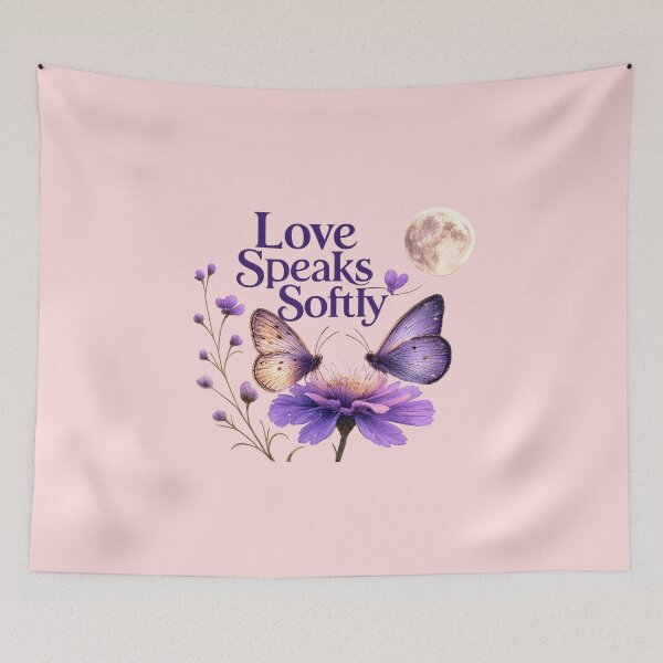 Item preview, Love Speaks Softly, Romantic Butterfly Floral Art, Dreamy Love Design designed and sold by JagrDesigns.