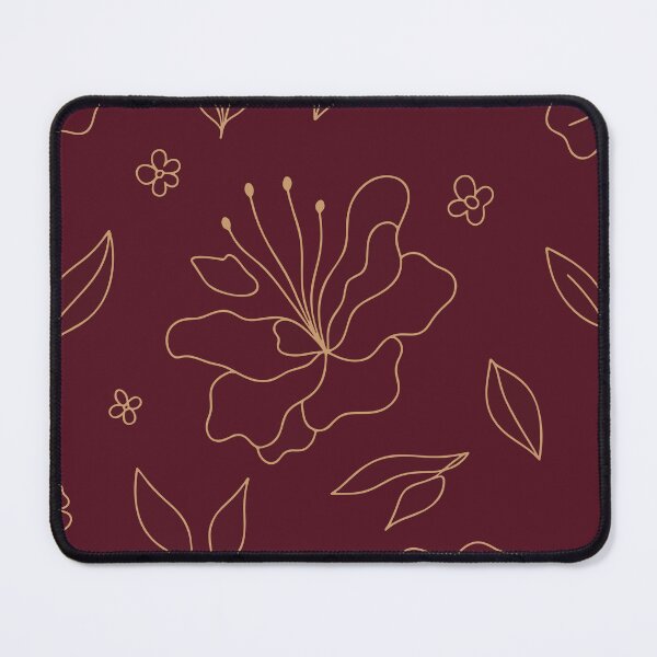 Item preview, Burgundy and Gold Floral Line Art Botanical Pattern designed and sold by WormJ.