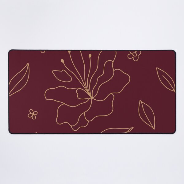 Item preview, Burgundy and Gold Floral Line Art Botanical Pattern designed and sold by WormJ.