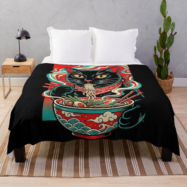 Item preview, Black Ramen Cat Retro Japanese Kawaii Noodle designed and sold by titanlevi.