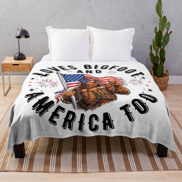 Item preview, Love Bigfoot And America Too Patriotic Sasquatch USA Flag Vintage designed and sold by Teetreasure2.