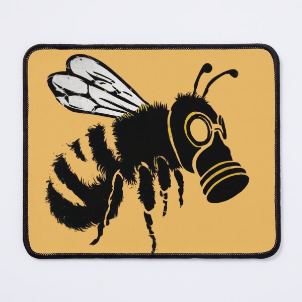 Item preview, bee wearing a gas mask designed and sold by 123ks.