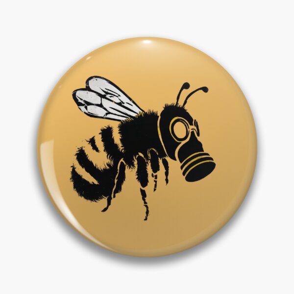Item preview, bee wearing a gas mask designed and sold by 123ks.