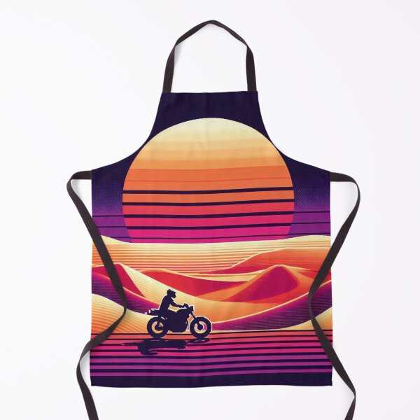 Item preview, Desert Synthwave Ride – Retro Motorcycle Art designed and sold by Dogandesighn.