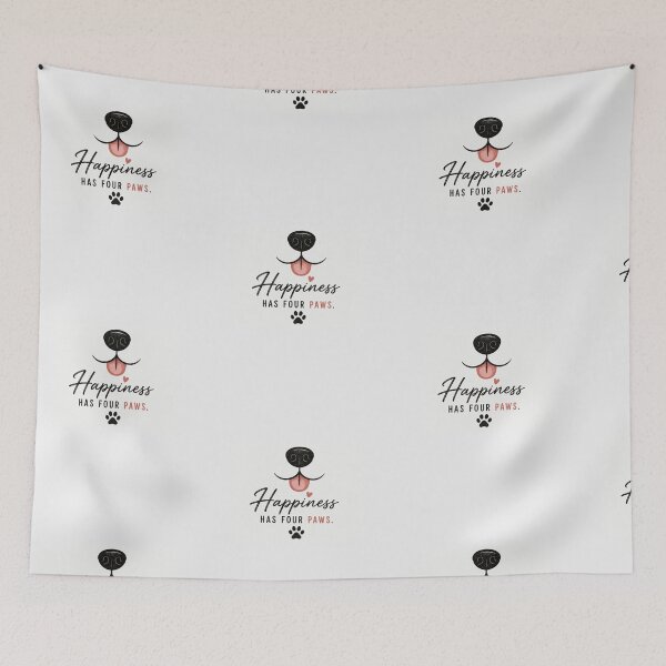Item preview, Happiness Has Four Paws Shirt | Minimal Cute Dog Lover Design designed and sold by PoojaArtLab.