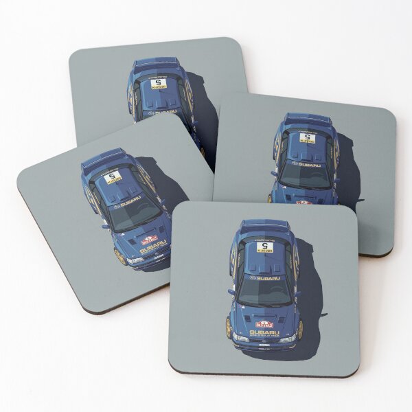 Item preview, Subaru Legacy RS Group A Rally Blue Top View Vector Art designed and sold by Motorline44.