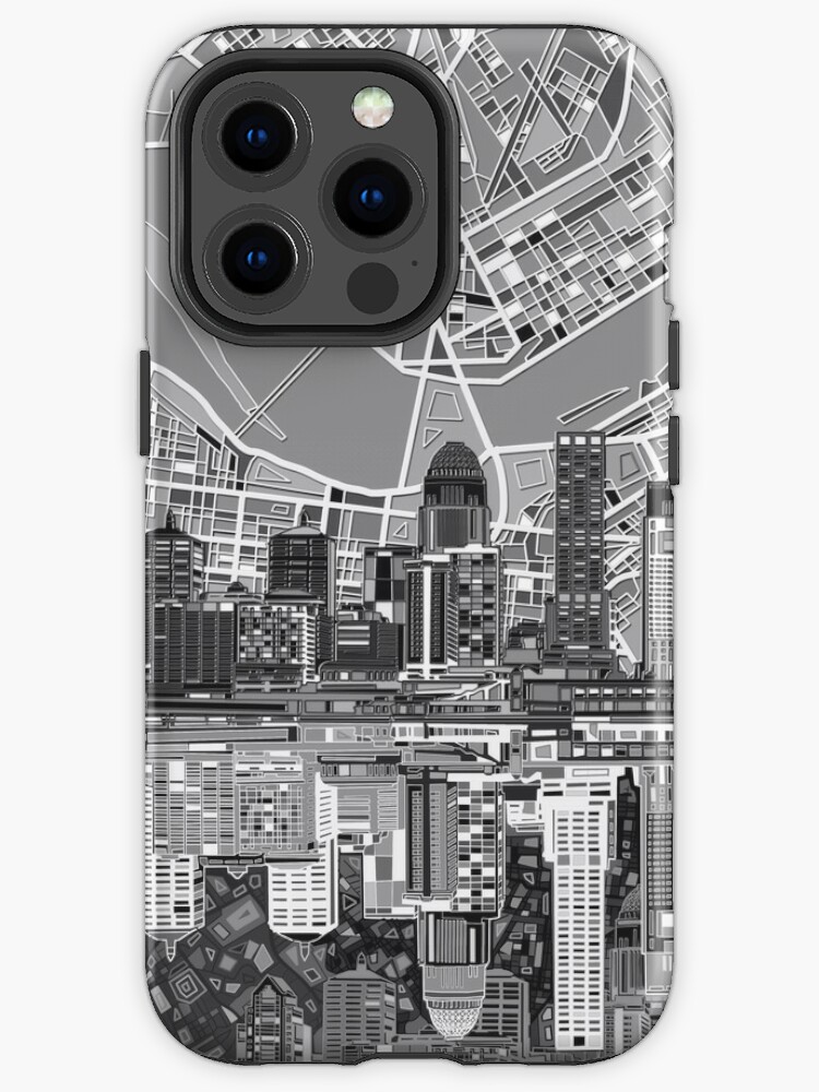 Louisville Kentucky City Heart Street Map Dark iPhone 13 Case by