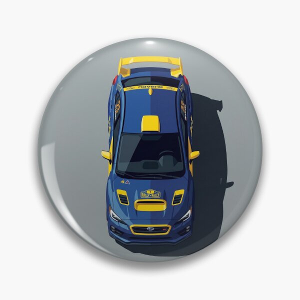 Item preview, Subaru WRX STi Modern Rally Blue and Yellow Top View Vector Art designed and sold by Motorline44.