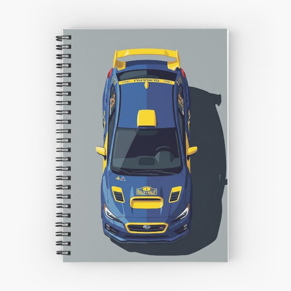 Item preview, Subaru WRX STi Modern Rally Blue and Yellow Top View Vector Art designed and sold by Motorline44.