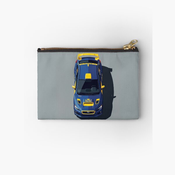 Item preview, Subaru WRX STi Modern Rally Blue and Yellow Top View Vector Art designed and sold by Motorline44.