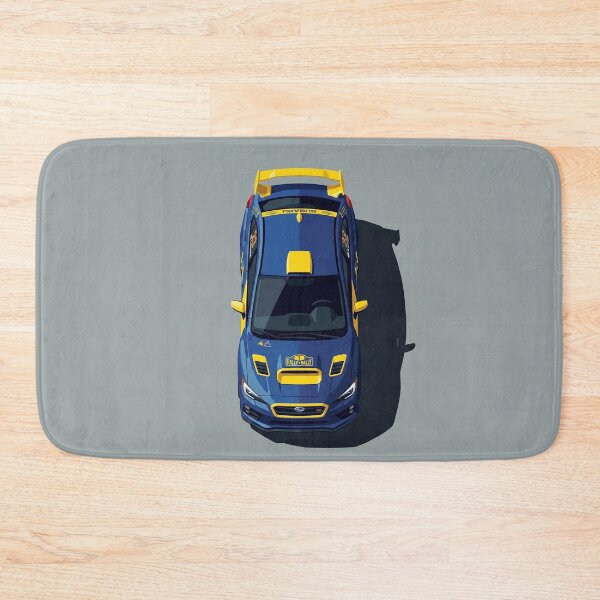 Item preview, Subaru WRX STi Modern Rally Blue and Yellow Top View Vector Art designed and sold by Motorline44.