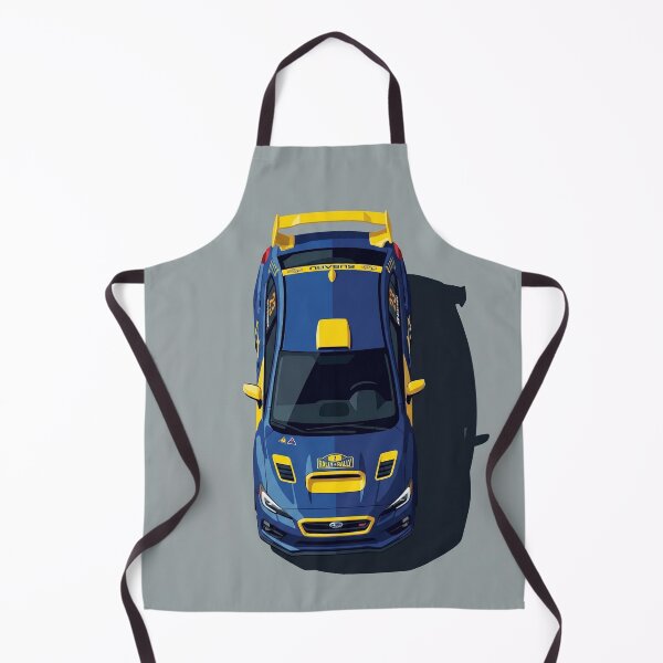 Item preview, Subaru WRX STi Modern Rally Blue and Yellow Top View Vector Art designed and sold by Motorline44.