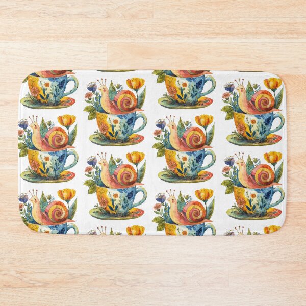Item preview, Sunny Snail Tea Time | Whimsical Cottagecore Art designed and sold by AlisaArtDecor.