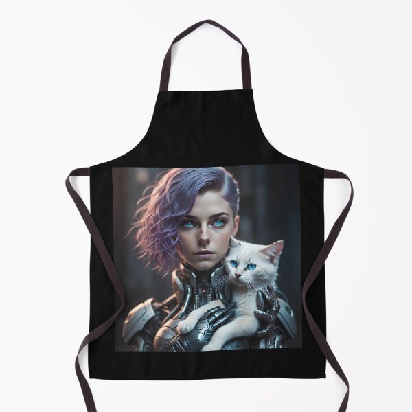 Item preview, Cybernetic Bond – Cyborg Girl and White Cat designed and sold by UmSkelig834.