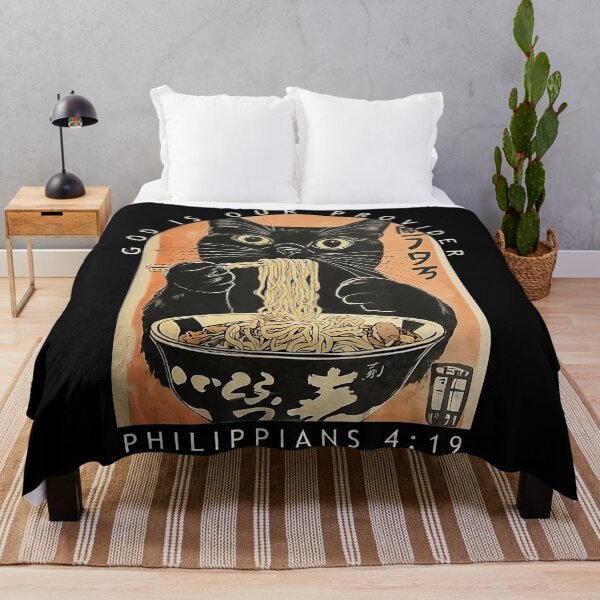 Item preview, Funny Black Cat Ramen Illustration With Vintage Japanese Noodle Shop Style designed and sold by titanlevi.