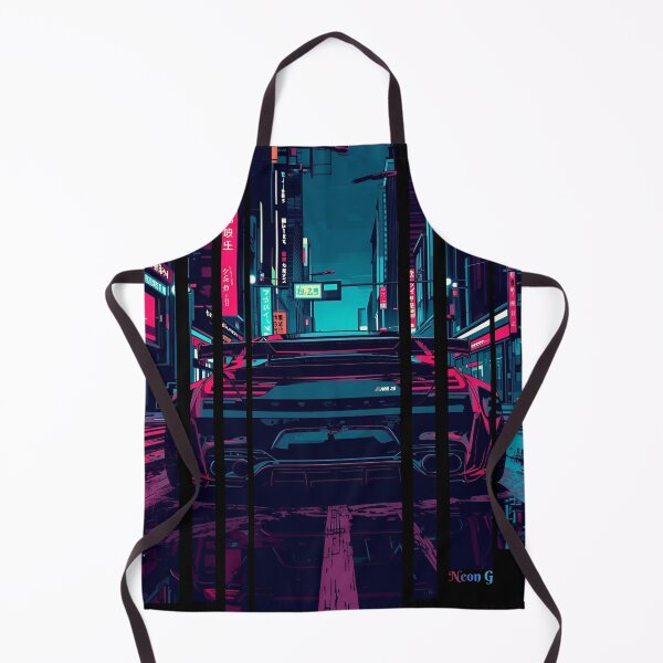 Item preview, B.W M6 sideways cyberpunk neon city, high contrast colors, cinematic lighting, bold vector illustration 29 designed and sold by Neon G.