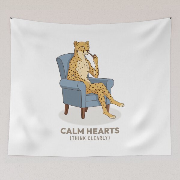 Item preview, Cozy Cheetah Smoking Pipe Vintage Art designed and sold by COZY VINTAGE animal.