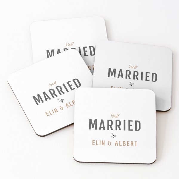 Item preview, JUST MARRIED - YOUR NAME HERE - CUSTOMISABLE  designed and sold by PapillonTextiles.