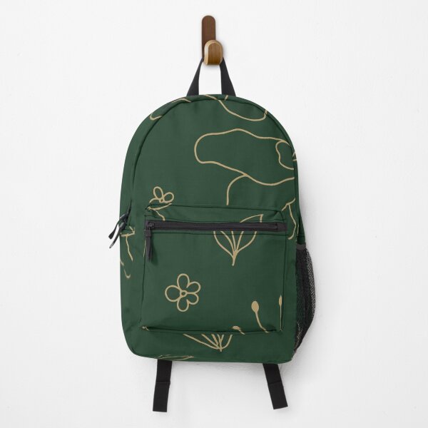 Item preview, Forest Green Gold Floral Line Art Botanical Pattern designed and sold by WormJ.