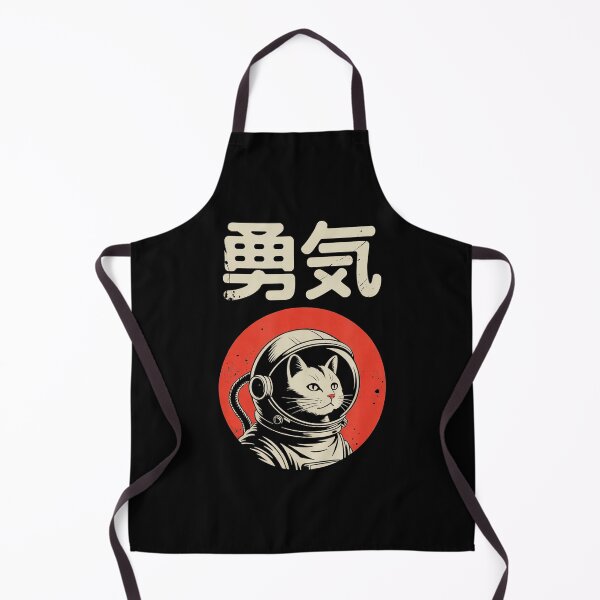Item preview, Minimalist Space Cat Astronaut Art With Japanese Courage Kanji Style designed and sold by titanlevi.