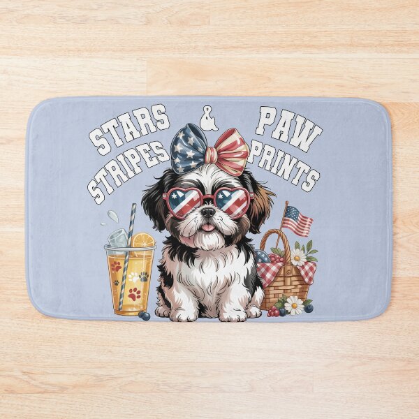 Item preview, Cute Patriotic Shih Tzu in Heart Sunglasses Stars & Stripes Paw Prints 4th of July designed and sold by tamdevo1.