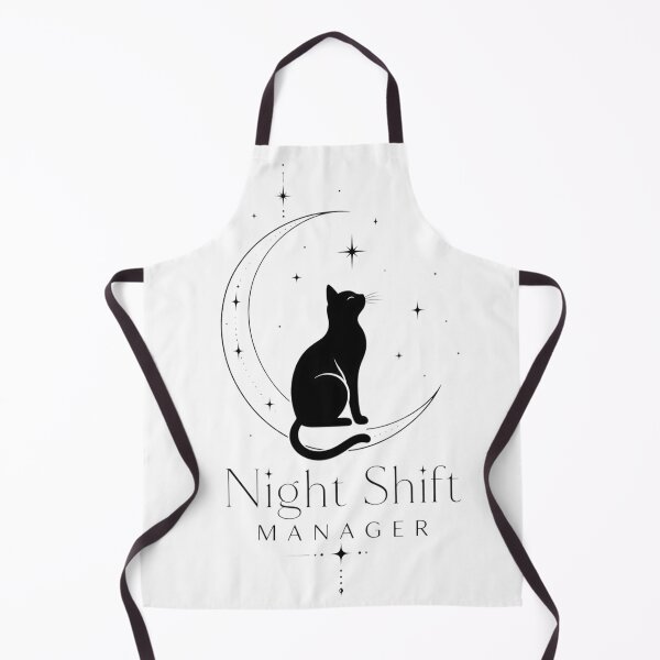 Item preview, Night Shift Manager Funny Cat Moon Stars Celestial Art designed and sold by LaughWear Co..