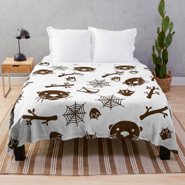 Item preview, Cute Otter Spider Web Branch Paw Print Pattern designed and sold by WormJ.