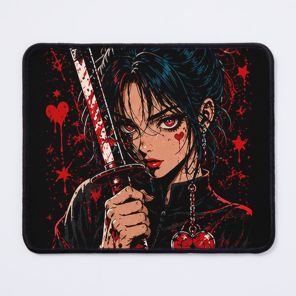 Item preview, Love Kills – Dark Anime Samurai Girl | Gothic Broken Heart Aesthetic designed and sold by saamessart.