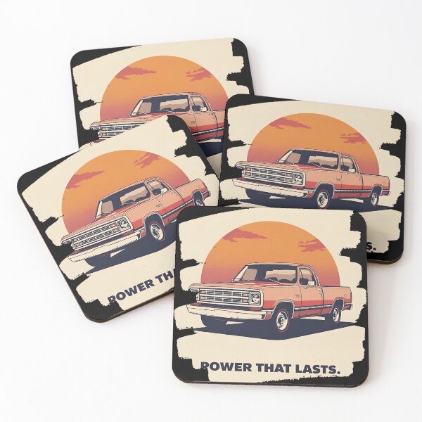 Item preview, Dodg D100 1972 pickup framed by a retro sunset nostalgic background 22 designed and sold by Neon G.