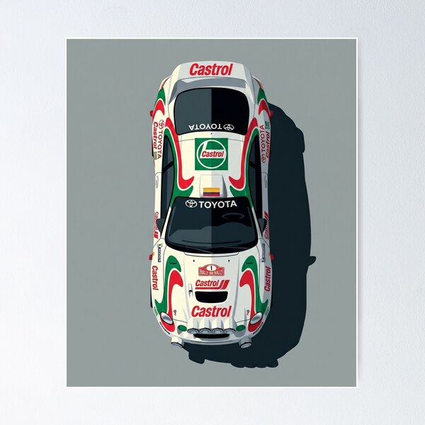 Item preview, Toyota Celica GT-Four ST185 Castrol WRC Rally Top View Vector Art designed and sold by Motorline44.