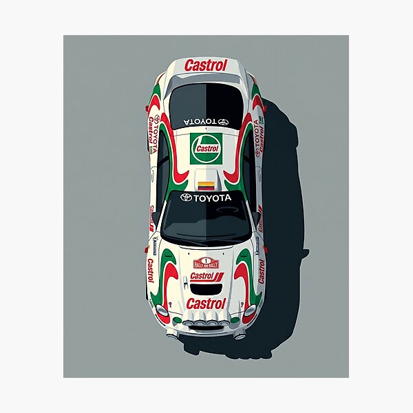 Item preview, Toyota Celica GT-Four ST185 Castrol WRC Rally Top View Vector Art designed and sold by Motorline44.
