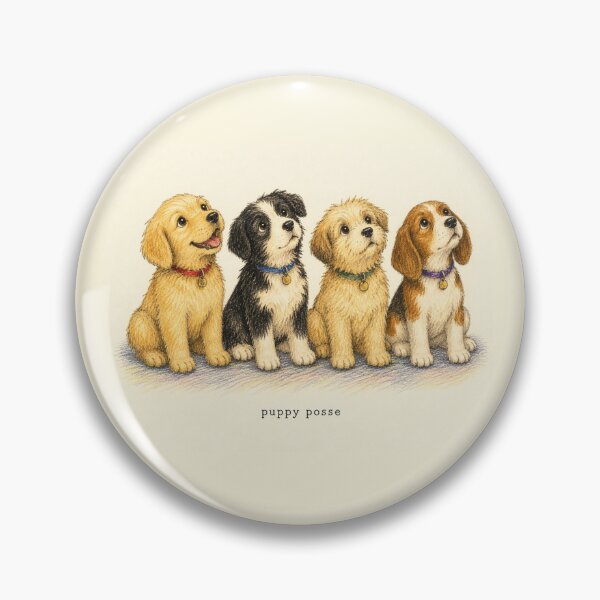 Item preview, Puppy Posse Vintage 90s Storybook Illustration Art designed and sold by DogGonePeople.