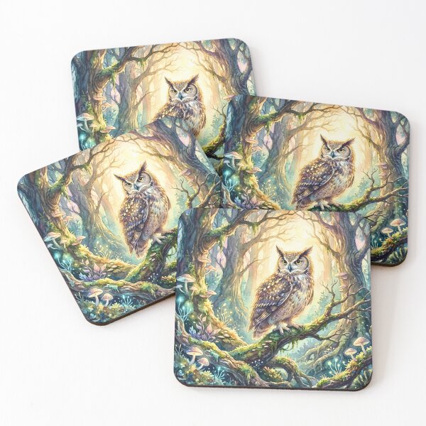 Item preview, Mystical Owl Enchanted Forest Watercolor designed and sold by Storybook Botanica.