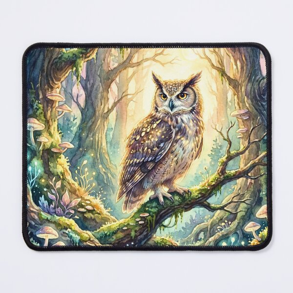 Item preview, Mystical Owl Enchanted Forest Watercolor designed and sold by Storybook Botanica.