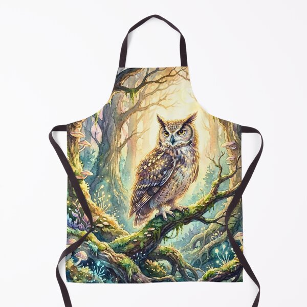 Item preview, Mystical Owl Enchanted Forest Watercolor designed and sold by Storybook Botanica.