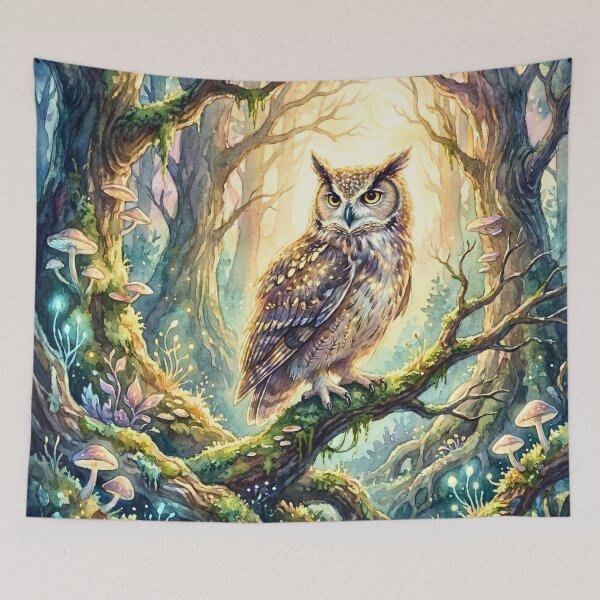 Item preview, Mystical Owl Enchanted Forest Watercolor designed and sold by Storybook Botanica.