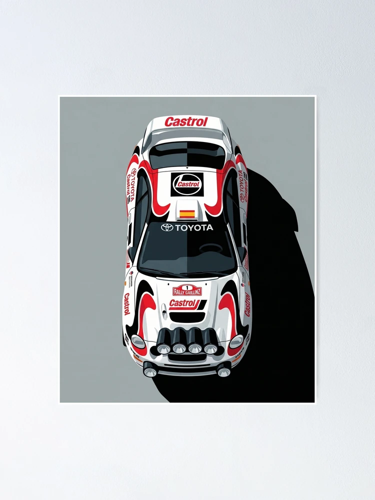 Toyota Celica ST205 Castrol WRC Rally Top View Vector Art