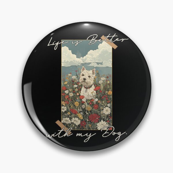 Item preview, Funny West Highland White Terrier Westie Life is Better Floral Cottagecore Mom Dad Kids designed and sold by rafaeltto.