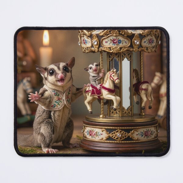 Item preview, Sugar Glider Mom and Baby on Carousel designed and sold by Tridentulus.