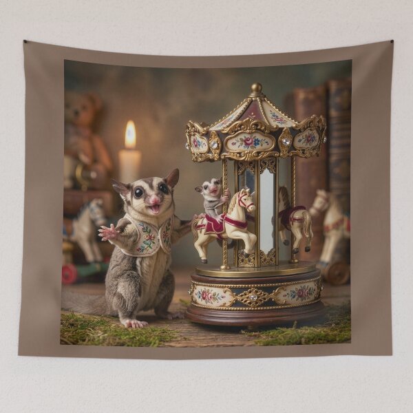 Item preview, Sugar Glider Mom and Baby on Carousel designed and sold by Tridentulus.