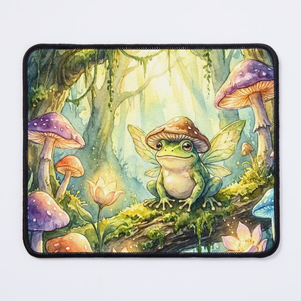 Item preview, Cute Fairy Frog Mushroom Forest designed and sold by Storybook Botanica.