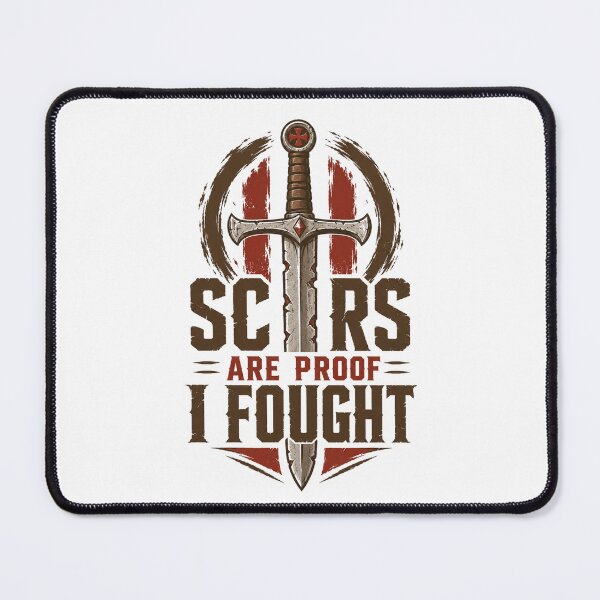 Item preview, Scars Are Proof I Fought – Battle-Worn Warrior Mindset Tee designed and sold by ZorviqueStudio.