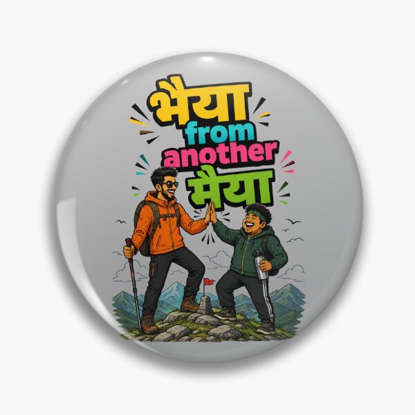 Item preview, Bhaiya from another Maiya - Adventurers / Hikers | Quirky Hindi Theme Tshirt designed and sold by freezed-frames.