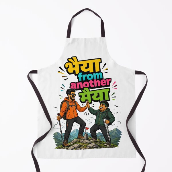 Item preview, Bhaiya from another Maiya - Adventurers / Hikers | Quirky Hindi Theme Tshirt designed and sold by freezed-frames.