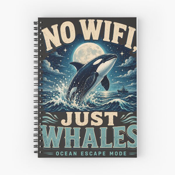 Item preview, NO WIFI JUST WHALES Ocean Escape Mode Orca Lover designed and sold by JerdbordinShop.